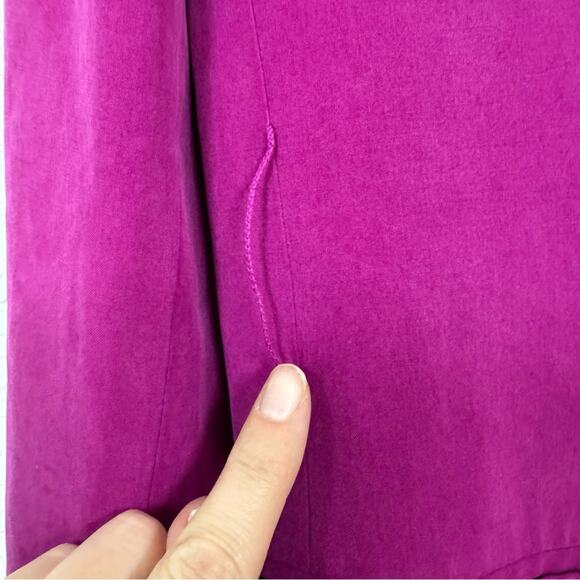 Vintage Classiques Entier Magenta Pink Silk Blazer Jacket Womens S Oversized - Picture 8 of 11